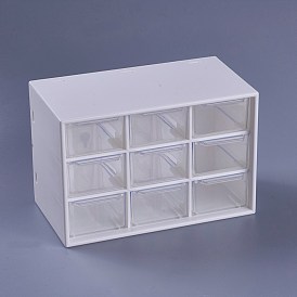 Plastic Cosmetic Storage Display Box, Makeup Organizer, Three-layer Drawer