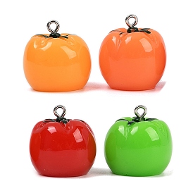Подвески из непрозрачной смолы, помидор, с железной платиной петлей