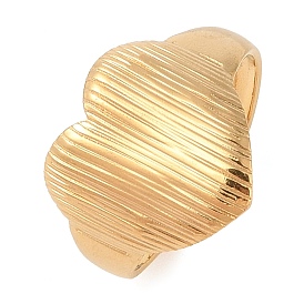 Ion Plating(IP) 304 Stainless Steel Heart Open Cuff Rings for Women