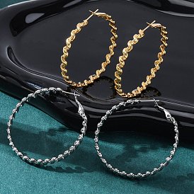 Серьги из 304 нержавеющей стали, двойной поворот