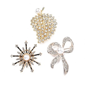 Брошь из сплава со стразами для рюкзака, с пластиковыми бусинами из искусственного жемчуга, золотые