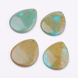 Natural Howlite Pendants, Dyed & Heated, Drop