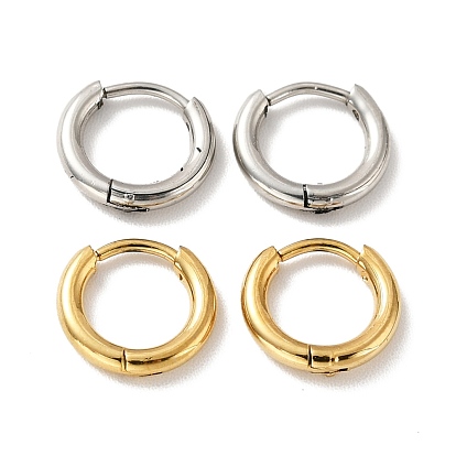 201 Stainless Steel Huggie Hoop Earrings, with 304 Stainless Steel Pins