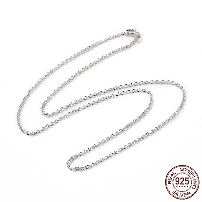 925 Sterling Silver Textured Cable Chains Necklace for Women