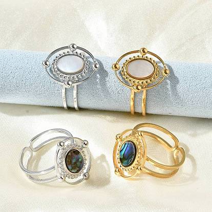 Овальные 304 перстни из нержавеющей стали для женщин, ионное покрытие (ip)