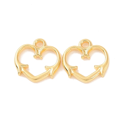 Ion Plating(IP) 304 Stainless Steel Charms, Hollow Heart Charms
