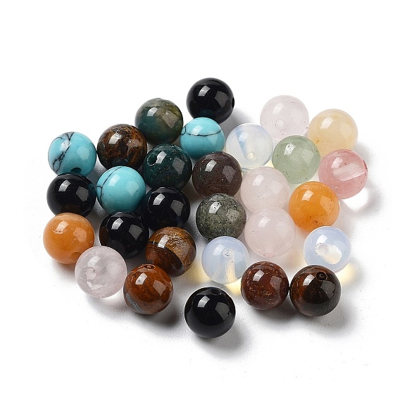 Mixed Gemstone Beads, Round Beads