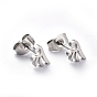 304 Stainless Steel Stud Earrings, Hypoallergenic Earrings, Wing