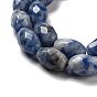 Perles de jaspe tache bleue naturelle, riz facettes