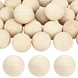 Natural Wooden Round Ball, DIY Decorative Wood Crafting Balls, Unfinished Wood Sphere, No Hole/Undrilled, Undyed, Lead Free
