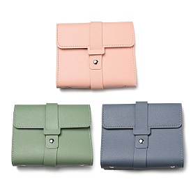 PU Imitation Leather Earring Storage Bags, Portable Travel Jewelry Earring Organizer Bag, Rectangle