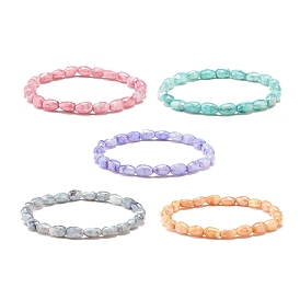 Bling Nachahmung Edelstein Glas Teardrop Perlen Stretch-Armband für Frauen