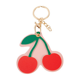 1брелки из сплава искусственной кожи и поликарбоната, золотые, вишня