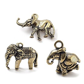 Tibetan Style Brass Pendants, Elephant