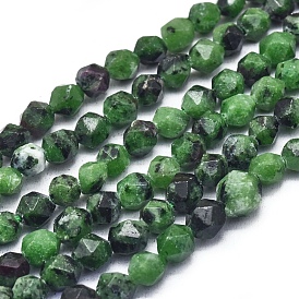 Natural Ruby in Zoisite Beads Strands, Faceted, Round