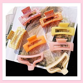 Geometric Large Frosted Acrylic Square Hair Clip Hairpin Hair Accessories.