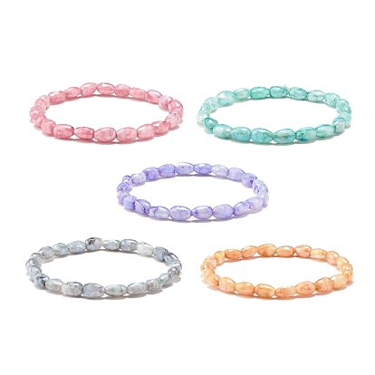 Bling Nachahmung Edelstein Glas Teardrop Perlen Stretch-Armband für Frauen