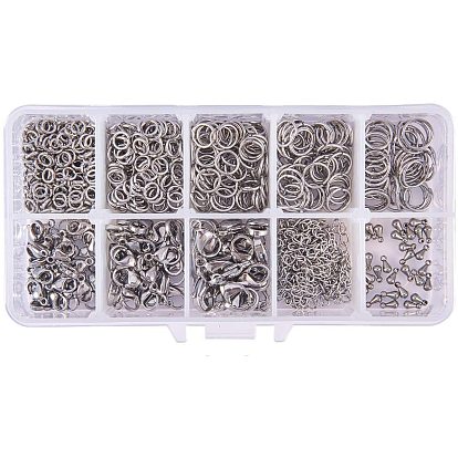 304 нержавеющая сталь застежка когтя омара, 304 из нержавеющей стали открыты кольца прыжок, 316 удлинительные цепи для хирургических концов из нержавеющей стали и 304 наконечники из нержавеющей стали