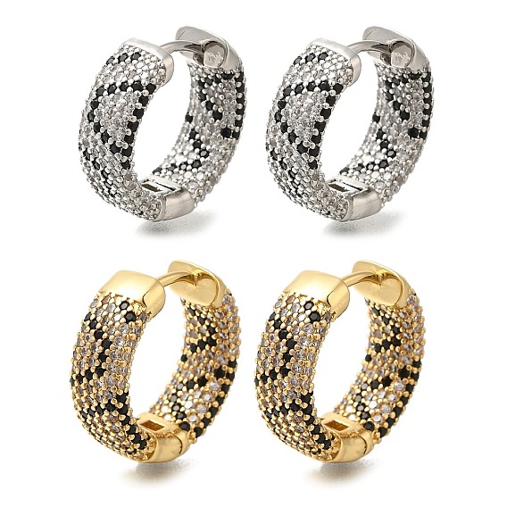 Серьги-кольца из латуни с микропаве из кубического циркония, долговечный, без свинца и без кадмия