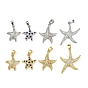Латунные микро проложить кубического циркония подвески, без кадмия и без свинца, морская звезда