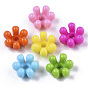 Opaque AS Plastic Bead Caps, 6-Petal, Flower