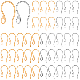 100 шт. 2 цвета 304 крючки для серег из нержавеющей стали, провод уха, с петлями