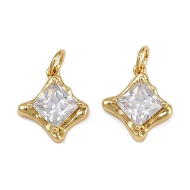 Латунные микро проложить кубического циркония подвески, подвески в форме ромба, стойки покрытие, без кадмия и без свинца, долговечный, с целью перехода в кольце