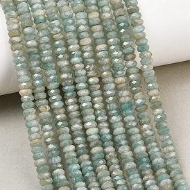 Natural Amazonite Beads Strands, Faceted Rondelle