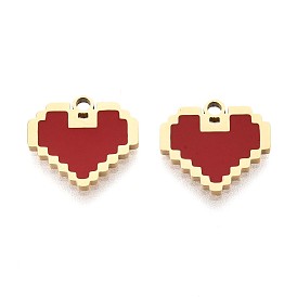 304 из нержавеющей стали шармы эмали, шарма сердца, реальный 18 k позолоченный
