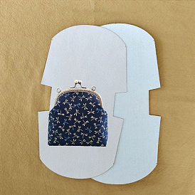 Arc-shaped Non-woven Fabrics Felt Pad & Resin Interlining Set, for DIY Metal Clasp Frame Purse Bag Materials