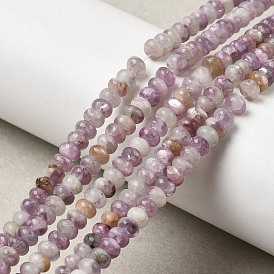 Натуральный лепидолит / пурпурный слюдяный камень бисер пряди, рондель