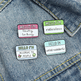 Funny Cartoon Alphabet Pins - Creative Personality Humorous Dialogue Box, Versatile Metal Brooches for Fashionable Attire