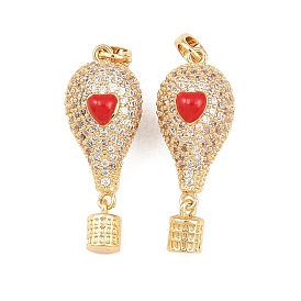 Латунные микро проложить кубического циркония подвески, подвески на воздушном шаре, с эмалью