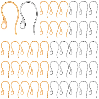 100 шт. 2 цвета 304 крючки для серег из нержавеющей стали, провод уха, с петлями