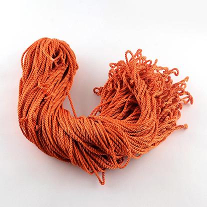 Polyester Cord, with Cotton Cords Inside, 5mm, about 103.89 yards(95m)/bundle