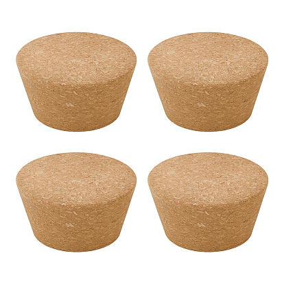 4Pcs Cork Bottle Stopper, for Wine Bottle Lid, Flat Round