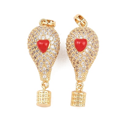 Латунные микро проложить кубического циркония подвески, подвески на воздушном шаре, с эмалью