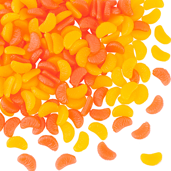 200Pcs 2 Colors PVC Orange Segments, Imitation Fruit, Play Food, for Dollhouse Accessories, Pretending Prop Decorations