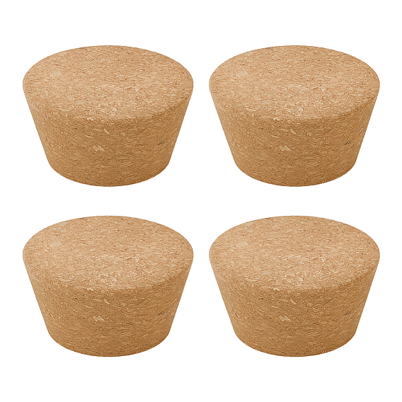 4Pcs Cork Bottle Stopper, for Wine Bottle Lid, Flat Round