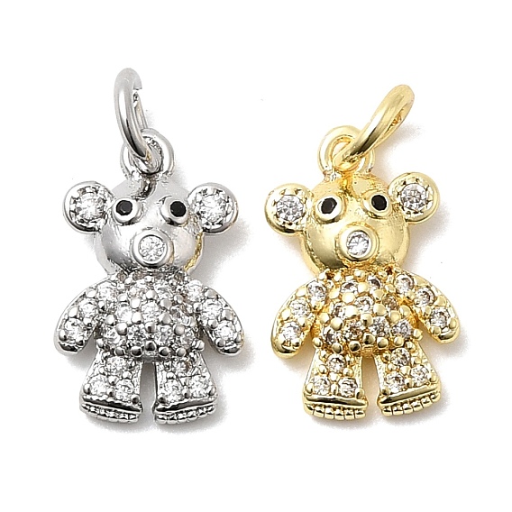 Латунные микро проложить кубического циркония прелести, медведь, долговечный, стойки покрытие, с целью перехода в кольце