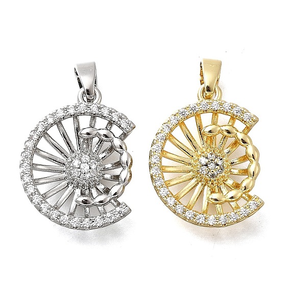 Латунные микро проложить кубического циркония подвески, плоские круглые прелести
