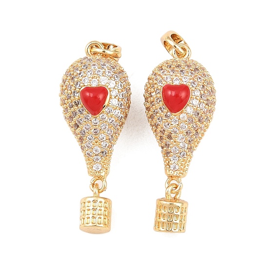 Латунные микро проложить кубического циркония подвески, подвески на воздушном шаре, с эмалью