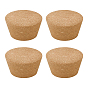 4Pcs Cork Bottle Stopper, for Wine Bottle Lid, Flat Round