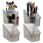 4Pcs 3 Grids PET Desktop Stationery Storage Box