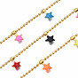304 Stainless Steel & Enamel Ball Chains, with Spool, Soldered, Nickel Free, Star