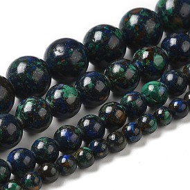 Natural Azurite Beads Strands, Round