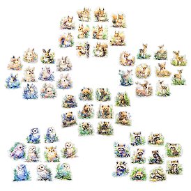 Animal Waterproof PET Stickers Set, Decorative Stickers, for Water Bottles, Laptop, Luggage, Cup, Computer, Mobile Phone, Skateboard, Guitar Stickers
