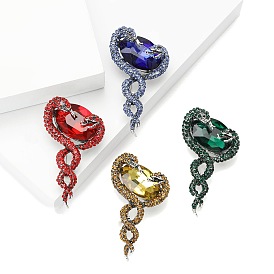 Alloy with Rhinestone Brooches, Snake