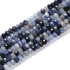 Dyed & Heated Natural Blue Aventurine Beads Strands, Faceted, Rondelle