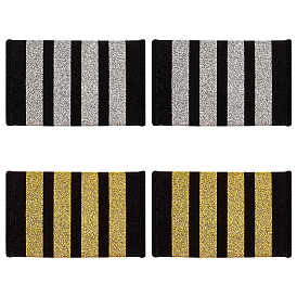 4 пары 2 цвета полосатый узор полиэстер эполеты, значок на плече